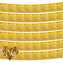 10Ft Metal Foil Tassel Banner, Metal Tassel Curtain Wall Hanging Background Tinsel Drapes Skirting Decor, Suitable For Decorating Parade Floats, Single Party, Weddings, Birthdays, Halloween, Easter Day, Party Decorations, Back To School Valentine Day