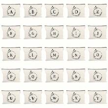 1 maletín de maquillaje de iniciales de corona de hojas, bolsa de belleza portátil, regalo del Día de la Madre, bolsa de maquillaje, bolsa de almacenamiento ligera, bolsa de aseo para viajes, bolsa de aperitivos personalizada, bolsa de artículo de moda, regalo de graduación y cumpleaños para mujeres, la mejor regalo para mamá - Blanco - Ver 2