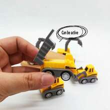 Mini Construction Team/Roller/Excavator/Dumper/Drilling Rig/Bulldozer Set, Random 5pcs, For Festival Birthday Party Gift - Yellow - View 7