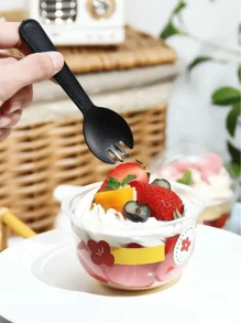 50入組塑料甜點杯連圓頂蓋（無孔），透明PET甜點杯帶蓋，適用於水果沙拉冰淇淋優格蛋糕布丁，非常適合派對甜點店野餐，派對婚禮用品，烘焙餐具配件 - 白色 - 查看 4