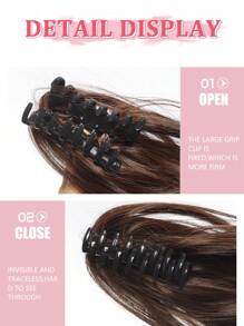 Synthetic Claw Clip Ponytail Extension 8-Inch Light Brown Short Curly Ponytail Hair Piece For Women's Daily Use