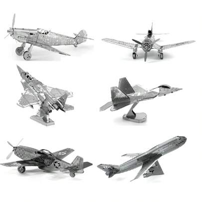 Kit de Puzzle Metálico 3D, Hebilla de Acero Inoxidable DIY Ensamblaje Rompecabezas con Diseño de Avión de Combate y Transbordador Espacial, sin Necesidad de Pegamento, Ideal como Regalo de Cumpleaños, Decoración Ornamental. Modelo de Avión de Metal, Rompecabezas, Regalos de Tractor, Avión, Puzzle, Modelo de Avión, Física, Juego de Puzzle, Acorazado