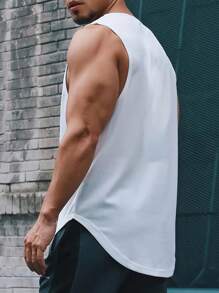 Boyfriend Style Men's Solid Color Sleeveless Shirt, Casual Breathable Comfortable Moisture Wicking Quick-Drying Sports Tank Top, Spring/Summer