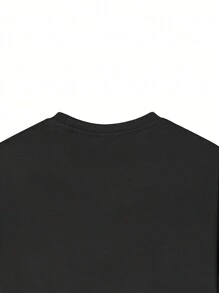 Camiseta de manga corta con estampado de esqueleto en pose de moda para niño preadolescente, adecuada para niños de 7 a 14 años