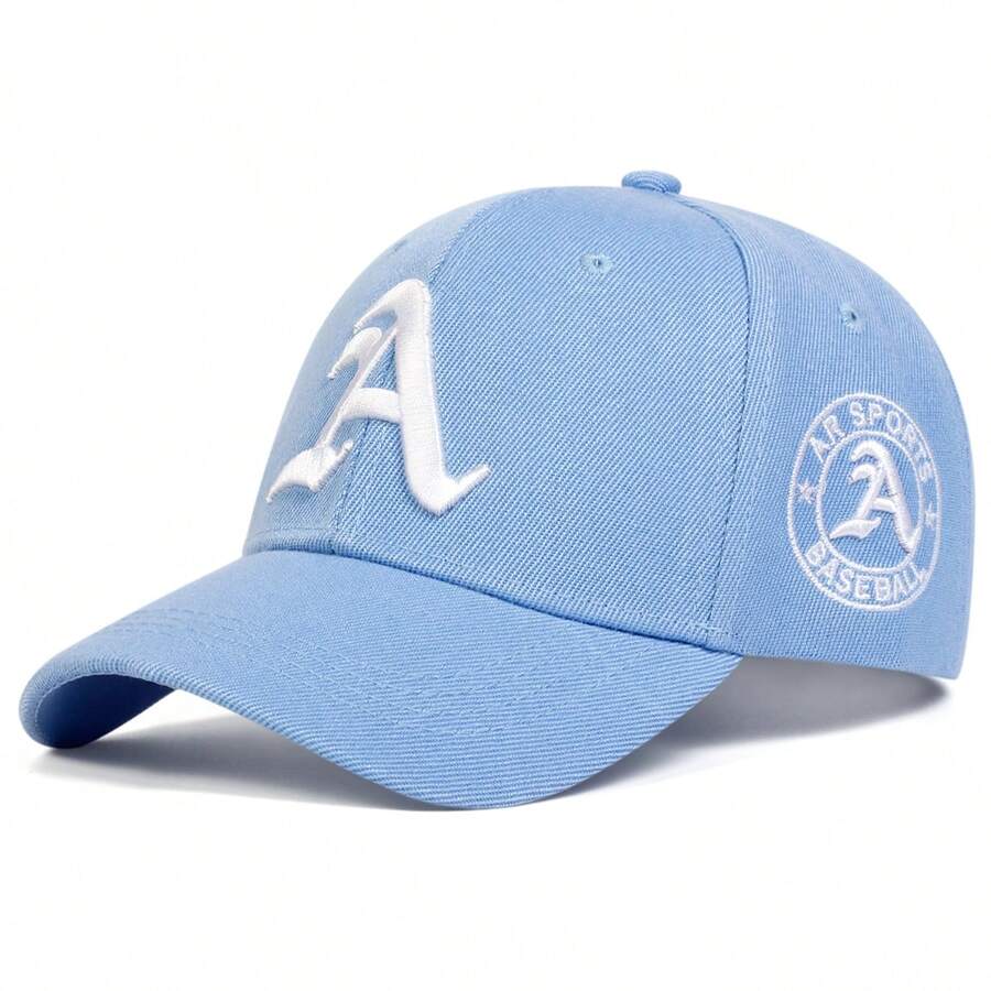 AR 1pc Men Gothic Letter A Embroidered Baseball Cap, Outdoor Adjustable Sun Protection Casual Hat, Suitable For Spring And Autumn Travel, Beach Parties