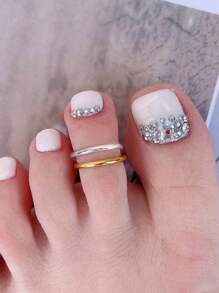 1入組極簡款腳戒，女士S925純銀華麗精美珠寶禮物，適合女孩子 - 光圈 - 查看 2