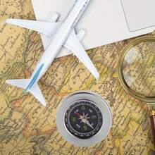 1pc Hiking Backpack Compass, Map Compass, Stainless Steel Outdoor Waterproof Compass, Camping Supplies, Suitable For Outdoor, Hiking, Camping, And Travel - Silver - View 5