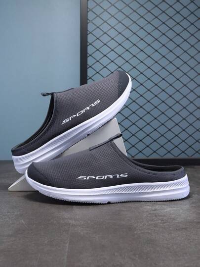 1pair Unisex Large Size Mesh Flat Mules, Breathable Casual Shoes