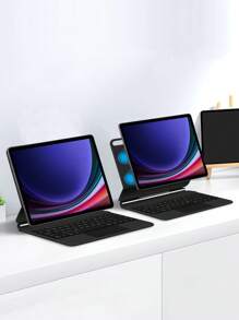 Arabic Keyboard Cover Compatible With Galaxy Tab S9 FE+ Plus S8+ S7 FE Plus S9+ S8+12.4 Inch S9 FE 10.9 S8 S7 11 Inch Tablet Book Keyboards Case Magnetic Backlight TrackPad Black - Black - Arabic - View 11