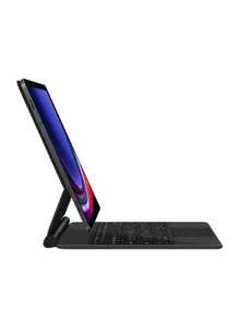 Arabic Keyboard Cover Compatible With Galaxy Tab S9 FE+ Plus S8+ S7 FE Plus S9+ S8+12.4 Inch S9 FE 10.9 S8 S7 11 Inch Tablet Book Keyboards Case Magnetic Backlight TrackPad Black - Black - Arabic - View 2