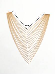 One Fashionable Glittering Simple Tassel Bead Chain Long Necklace Bride Decoration Gift