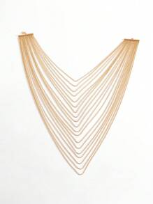 One Fashionable Glittering Simple Tassel Bead Chain Long Necklace Bride Decoration Gift