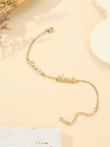 1 pieza Pulsera personalizada con 2 nombres, pulsera con nombres de pareja personalizada, regalo del Día de la Madre, regalo para mamá, regalo para novia, regalo de graduación, regalo de aniversario, regalo de cumpleaños, regalo para dama de honor, regalo de boda