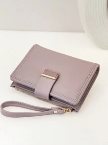 MINGYOU Dompet Kecil Bunga Plain Anggun Preppy - Mauve Purple - View 3