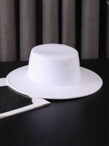 1 pezzo/2 pezzi/5 pezzi Cappello piatto in morbida lana - Bordo corto per protezione solare - Stile classico, adatto per attività all''aperto