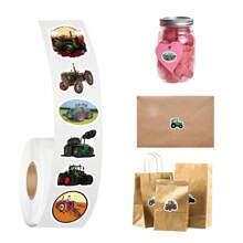 500pcs Tractor Stickers Roll Vinyl Stickers Scrapbook,Journaling,Laptop,Bumper,Skateboard,Water Bottles,Computer,Phone,Cartoon Anime Back To School