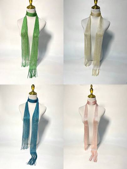One Fashionable And Versatile Simple Style Women Knitted Scarf With Tassel For Multiple Matching Winter Fall