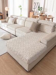 1 Stück Jacquard Elastische Stretch spritzwassergeschützte Sofa Abdeckung für 1/2/3/4 Sitz L-Shaaped Sofa Kissen Abdeckung und Rückenlehnen-Abdeckung, universal für alle Jahreszeiten - Beige - Übersicht 4