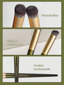 化妆工具软毛刷，1支大号宝石绿刷，可用于遮瑕、细节修饰、BB霜涂抹、隔离，遮盖黑眼圈、眼袋、痘印、雀斑，轻巧便携，适合居家旅行，粉底刷、遮瑕刷、腮红刷、修容刷、腮红刷、古铜粉刷、散粉刷、粉底刷、腮红刷，赠品 - 綠色 - 查看 4