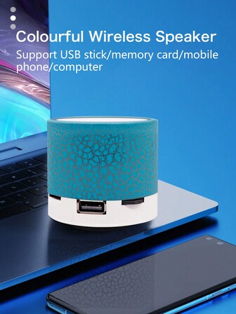 Mini Portable Outdoor Big Crack Seven Color Light Subwoofer Music Wireless Small Speaker