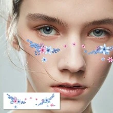 Set de 10 pegatinas temporales de tatuaje de maquillaje de chica linda, con pegatina de mejilla sonrojada de fresa para la decoración temporal de fiestas navideñas - Multicolor - Ver 6