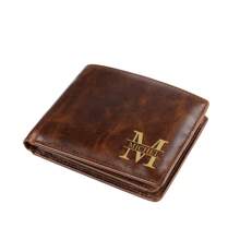 1 pieza Wallet de cuero genuino personalizado con foto, regalo personalizado del Día del Padre, pies para padre/abuelo/esposo/novio, pared personalizada para hombres, obsequio de cumpleaños para papá, plegable, snc, práctico, portátil, versátil, multifuncional, ligero, colorido, vintage, adorable, lindo, con estilo, personalizado, personalizada, bóxer, personal, novio, amigo, familia, para la escuela secundaria, la universidad, los estudiantes, estudiantes universitarios, universidad y estudiantes de secundariaUnder, escuela, secundaria secundaria