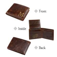 1 pieza Wallet de cuero genuino personalizado con foto, regalo personalizado del Día del Padre, pies para padre/abuelo/esposo/novio, pared personalizada para hombres, obsequio de cumpleaños para papá, plegable, snc, práctico, portátil, versátil, multifuncional, ligero, colorido, vintage, adorable, lindo, con estilo, personalizado, personalizada, bóxer, personal, novio, amigo, familia, para la escuela secundaria, la universidad, los estudiantes, estudiantes universitarios, universidad y estudiantes de secundariaUnder, escuela, secundaria secundaria
