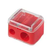 1/2/5/10PCS Double Holes Sharpener, Stainless Steel Blades, Plastic Protective Cover, Waste Catcher And Cleaning Tool,Manual Pencil Sharpener,Back-To-School Season Back To School