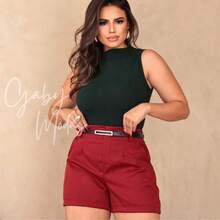 Women Shorts - 紅木色 - 查看 3