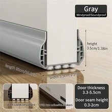 門底密封條，臥室防塵防風門挡隔音膠帶，1入 - [長約93cm]多色 - 查看 16