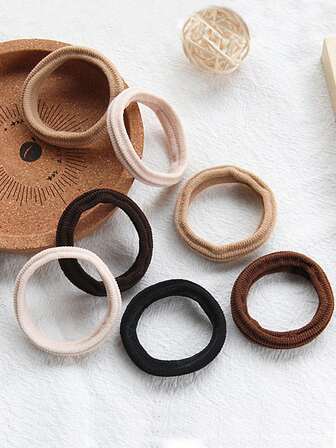 10入組高彈無痕髮帶，適用於高馬尾和辮子，日常通勤