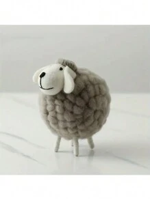 1pc 宰牲节羊摆件毛绒羊开斋节可爱针织道具羊娃娃圣诞娃娃客厅电视柜装饰卧室装饰节日针织纹理圣诞树和卧室装饰营造舒适节日 - 灰色 - 查看 1