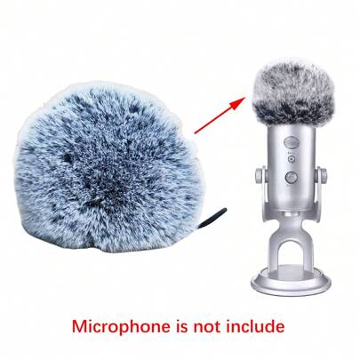 Capa de microfone de pelúcia para microfone condensador Blue Yeti, proteção felpuda contra ruído do vento para microfone