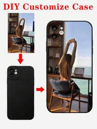Customized DIY Black Couples Memorial Photo Phone Case, Soft Phone Shell Full Protective Anti-Drop Case, Personalized Selfie Photo Phone Case Compatible With IPhone 11, 12, 13, 14, 15, 16 Pro Max, A14, A15, A16, A55, A54, A53, S24 Ultra, S23 Ultra, S25 Ultra, Stylish, Colorful, Vintage, Cute, Contracted, Funny, Custom, Personalized, Unique, Customized, Ideal Gifts For Her, Boyfriend, Girlfriend, Family, Friends, Grandparents, Couple, For Anniversaries, For Birthdays, Season Picks