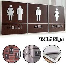 Male And Female Bathroom Signs, Hotel Office, Family Restaurant, Bathroom Door Signs - Black - View 2