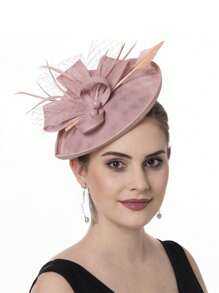 1pc Women's Kentucky Derby Fascinators Tea Party Hat Mesh Floral Feather Hair Clip Fascinator Headwear For Wedding Cocktail Mini Hats Tiny Hats Mini Top Hat Mini Cap, Gifts