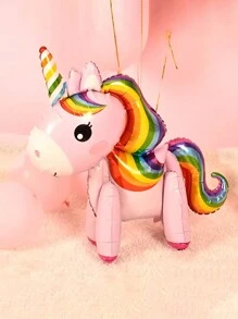 3D Cartoon Unicorn & Pony Helium Balloon For Birthday Party Decorations - Multicolor - View 8