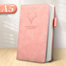 厚軟面精裝A5筆記本，360頁，適用於日記、賬本、商務筆記本、期刊、會議記錄本，適用於學生、辦公室職員、教師 - 特色:360頁/加厚紙不浸墨/筆插/書籤 - 查看 9