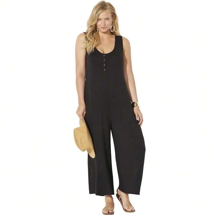Swimsuits For All Women's Isla Jumpsuit - Black - View 1