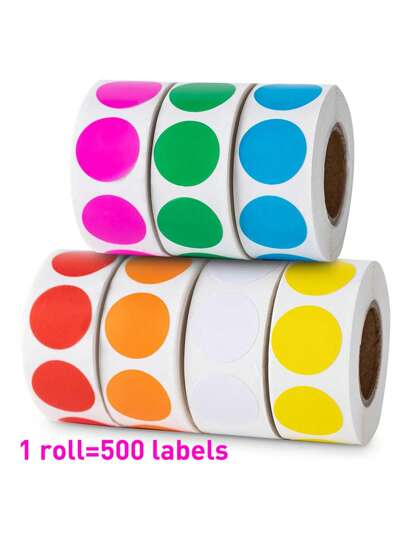1 Roll 500 Pcs Colored Dot Stickers Circle Color Coding Labels,Muti Color Style Colorful Coding Label Sticker For Office,Student Classroom,Kids Handmade Craft,Christmas Giftkids Gift,School,Stickers Circle,Stickers,Classroom,Dot Stickers,Stickers,Classroom,Kids Stickers,Classroom,Sticker Roll,Stickers