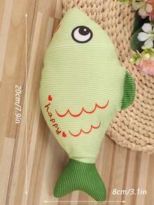 1pc Cat Toy Fish-Shaped Plush Toy With Mint For Playing And Teeth-Cleaning, Suitable For Cats - Multicolor - View 12