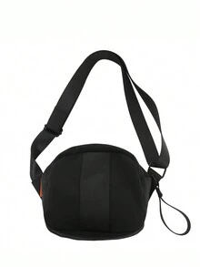 休闲纯色男女通用便携式单肩斜挎包，适合运动、购物和旅行。斜挎包工作周末露营夏季健身房度假假期随身携带尼龙休闲黑色个性化礼物男士男朋友爸爸丈夫 - 黑色 - 查看 8