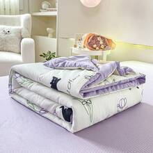 夏季涼被套裝200x230cm 3件套(涼被套*1 + 床單*1 + 枕套*2) 不含枕芯, 氣泡紗面料, 薄型涼被/毯, 舒適親膚, 如雲般柔軟舒適, 細膩溫和, 適合四季使用春夏秋冬, 適用於臥室、宿舍、家居裝飾, 在炎熱的夏季提供涼爽舒適, 透氣親膚, 適合成人, 單人/雙人床皆適用。 - 紫色 - 查看 2