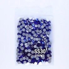 1440pcs Sapphire Blue Round & Flat Bottom Glass Rhinestones With Silver Base In 16 Sizes(Ss3-Ss30) - Sapphire - View 25
