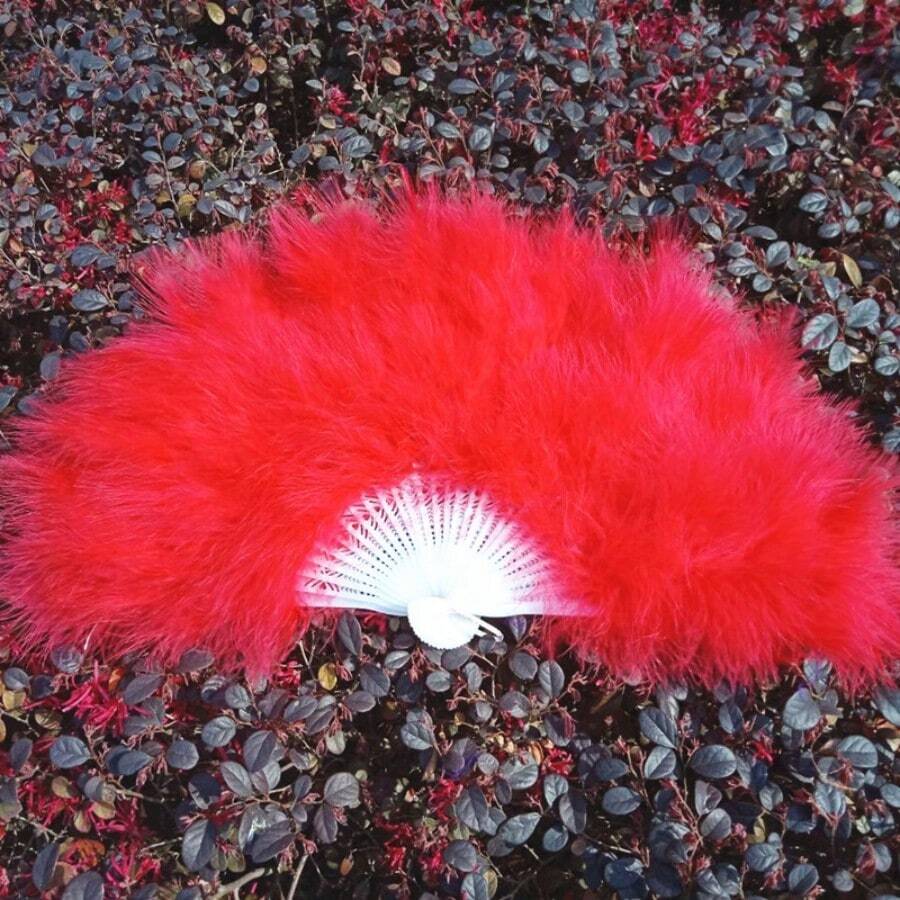 1 pieza Abanico de plumas para baile, abanico de plumas coloridas para presentaciones - Multicolor - Ver 1