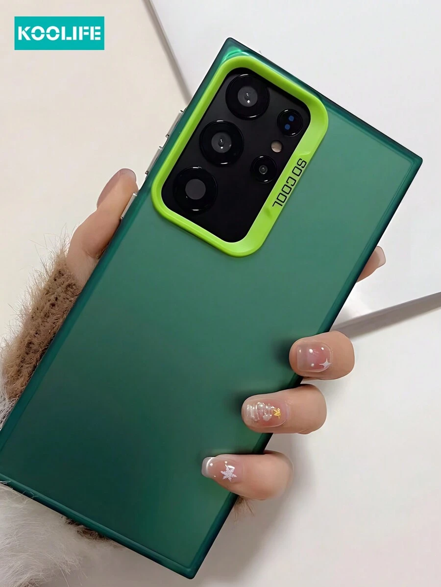 Green Basic Phone Cases 1pc Youthful And Colorful Gradient Anti-Drop Anti-Shock Dual-Layer Phone Case Compatible With Samsung Galaxy S22/S22plus/S22Ultra/S23/S23plus/S23Ultra/S24/S24plus/S24Ultra/A35/A55 [Multiple Colors Available]
