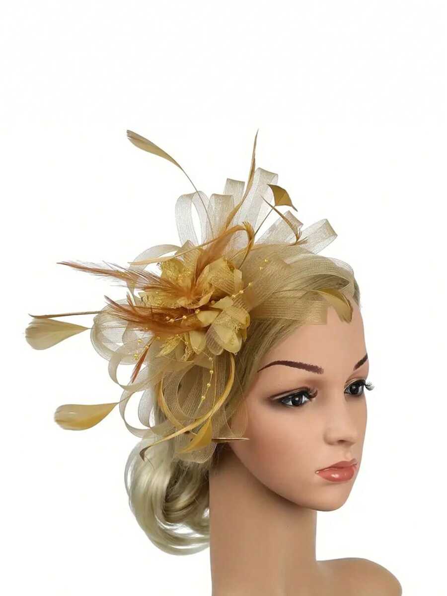 XGOPTS Fascinator Hut Mit Feder - Elegante Haarschmuck Für Hochzeiten & Tea Parties