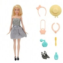 Children's Birthday Gift 911.5-Inch Dolls = 1 Dress + 1 Pair Of Shoes + 7 Accessories Color (Not Including Dolls) Wedding - Multicolor - View 6