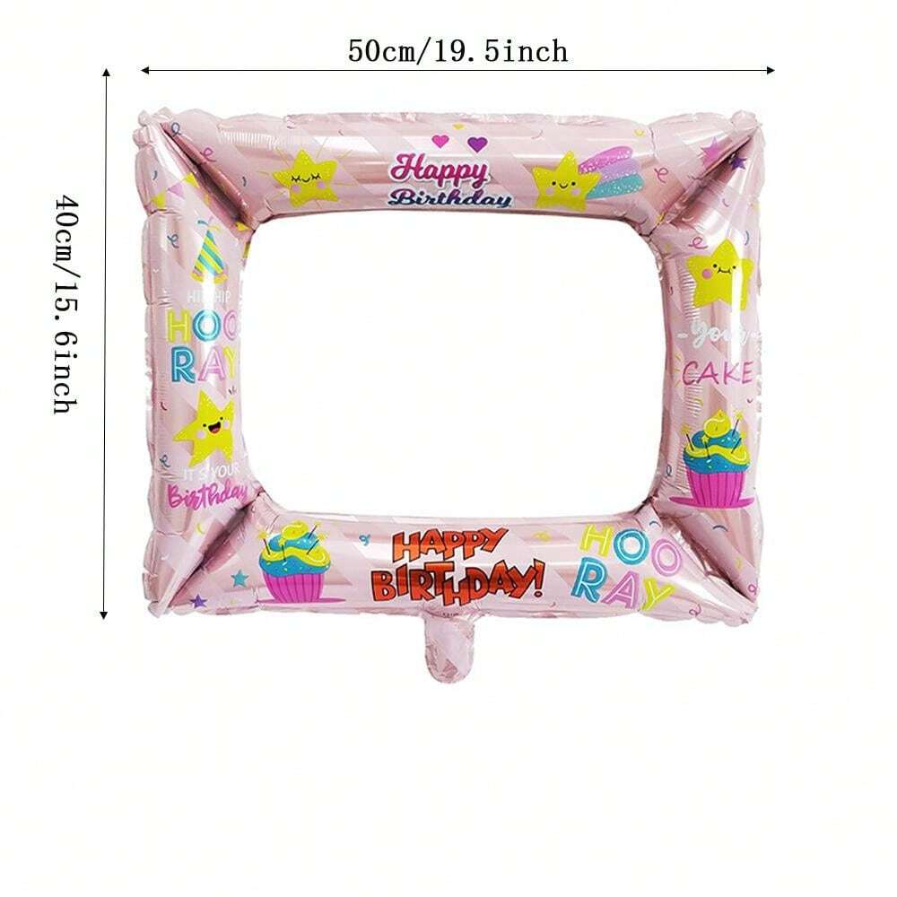 Kit Completo Accessori Foto Compleanno Con Cornice Gonfiabile - 17 Pezzi Per Feste - Foto 9