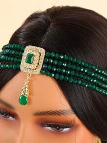 1 pieza Elegante collar de mujer con cuentas y colgante de gota de agua, collar tipo choker de estilo marroquí, joya de novia vintage como regalo